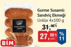 UNLÜX GURME SUSAMLI SANDVİÇ EKMEĞİ